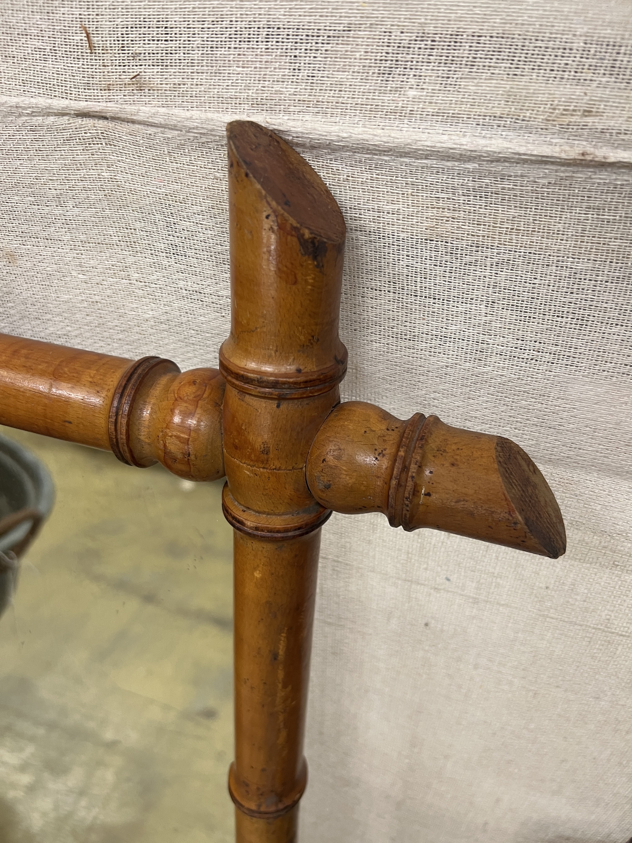 A late 19th century French rectangular faux bamboo wall mirror, width 69cm, height 93cm